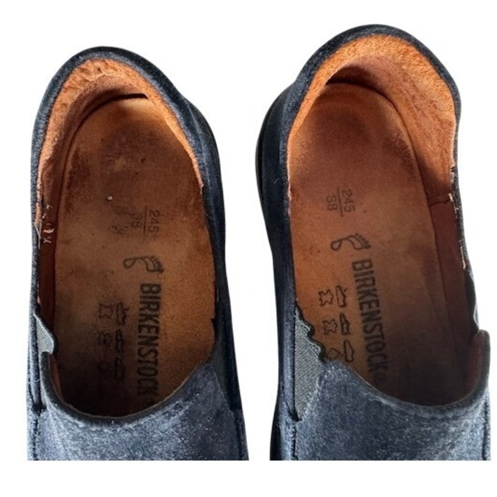 Birkenstock Slip On Shoes Women Navy Suede Comfort Loafers Size 38 / 7.5 - Picture 9 of 14